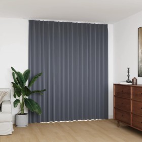 Cortina opaca con ganchos gris 290x245 cm