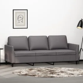 Graues 3-Sitzer-Sofa aus Kunstleder, 180 cm von , Sofas - Ref: Foro24-359340, Preis: 279,55 €, Rabatt: %