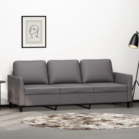 Graues 3-Sitzer-Sofa aus Kunstleder, 180 cm von , Sofas - Ref: Foro24-359340, Preis: 279,55 €, Rabatt: %