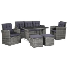 6-piece garden furniture set and gray synthetic rattan cushions by vidaXL, Garden sets - Ref: Foro24-43960, Price: 648,60 €, ...