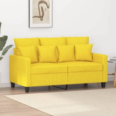 2 seater sofa in light yellow fabric 120 cm by , Sofas - Ref: Foro24-359264, Price: 219,92 €, Discount: %