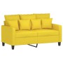 2 seater sofa in light yellow fabric 120 cm by , Sofas - Ref: Foro24-359264, Price: 223,90 €, Discount: %