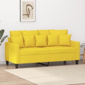2 seater sofa in light yellow fabric 140 cm by , Sofas - Ref: Foro24-359272, Price: 172,68 €, Discount: %
