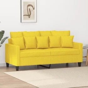 2 seater sofa in light yellow fabric 140 cm by , Sofas - Ref: Foro24-359272, Price: 163,70 €, Discount: %