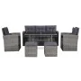 6-teiliges Gartenmöbel-Set und graue synthetische Rattankissen von vidaXL, Gartensets - Ref: Foro24-43960, Preis: 917,66 €, R...