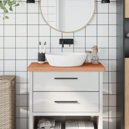 Badezimmerarbeitsplatte aus massivem Buchenholz, 80 x 40 x 4 cm von , Arbeitsplatten - Ref: Foro24-356005, Preis: 94,17 €, Ra...