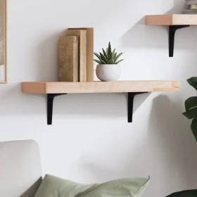 Solid beech wood wall shelf 60x20x4 cm by , Shelves and shelves - Ref: Foro24-356018, Price: 28,70 €, Discount: %