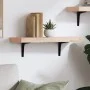 Solid beech wood wall shelf 60x20x4 cm by , Shelves and shelves - Ref: Foro24-356018, Price: 28,70 €, Discount: %