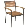 7-piece garden dining set made of solid acacia wood and steel by vidaXL, Garden sets - Ref: Foro24-44231, Price: 540,28 €, Di...