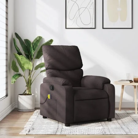 Sillón de masaje reclinable de tela marrón oscuro de , Sillones - Ref: Foro24-373427, Precio: 258,88 €, Descuento: %