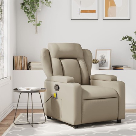 Cappuccino-colored synthetic leather reclining massage chair by , Armchairs - Ref: Foro24-372440, Price: 245,15 €, Discount: %