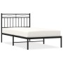 Bed frame with black metal headboard 100x190 cm by , Beds and slatted bases - Ref: Foro24-373685, Price: 69,71 €, Discount: %