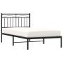 Bed frame with black metal headboard 100x190 cm by , Beds and slatted bases - Ref: Foro24-373685, Price: 69,71 €, Discount: %