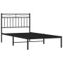 Bed frame with black metal headboard 100x190 cm by , Beds and slatted bases - Ref: Foro24-373685, Price: 69,71 €, Discount: %
