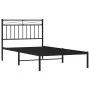Estructura de cama con cabecero metal negro 100x190 cm de , Camas y somieres - Ref: Foro24-373685, Precio: 67,66 €, Descuento: %