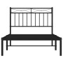 Bed frame with black metal headboard 100x190 cm by , Beds and slatted bases - Ref: Foro24-373685, Price: 69,71 €, Discount: %