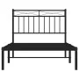 Estructura de cama con cabecero metal negro 100x190 cm de , Camas y somieres - Ref: Foro24-373685, Precio: 67,66 €, Descuento: %