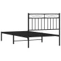 Estructura de cama con cabecero metal negro 100x190 cm de , Camas y somieres - Ref: Foro24-373685, Precio: 67,66 €, Descuento: %
