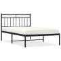 Bed frame with black metal headboard 107x203 cm by , Beds and slatted bases - Ref: Foro24-373687, Price: 70,16 €, Discount: %