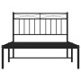 Bed frame with black metal headboard 107x203 cm by , Beds and slatted bases - Ref: Foro24-373687, Price: 70,16 €, Discount: %