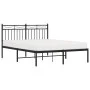 Estructura de cama con cabecero metal negro 140x190 cm de , Camas y somieres - Ref: Foro24-373691, Precio: 94,56 €, Descuento: %