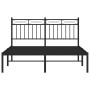 Bed frame with black metal headboard 140x190 cm by , Beds and slatted bases - Ref: Foro24-373691, Price: 95,97 €, Discount: %