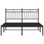 Estructura de cama con cabecero metal negro 140x190 cm de , Camas y somieres - Ref: Foro24-373691, Precio: 94,56 €, Descuento: %