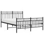 Black metal headboard and footboard bed frame 140x190 cm by , Beds and slatted bases - Ref: Foro24-373709, Price: 104,31 €, D...