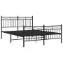 Black metal headboard and footboard bed frame 140x190 cm by , Beds and slatted bases - Ref: Foro24-373709, Price: 104,31 €, D...