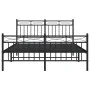 Black metal headboard and footboard bed frame 140x190 cm by , Beds and slatted bases - Ref: Foro24-373709, Price: 104,31 €, D...