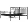 Black metal headboard and footboard bed frame 140x190 cm by , Beds and slatted bases - Ref: Foro24-373709, Price: 104,31 €, D...