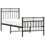 Bed frame with headboard and black metal footboard 80x200 cm by , Beds and slatted bases - Ref: Foro24-373700, Price: 72,60 €...