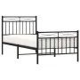 Bettgestell mit Kopfteil und Fußteil aus schwarzem Metall 90x200 cm von , Betten und Lattenroste - Ref: Foro24-373702, Preis:...