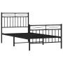 Estructura de cama con cabecero y estribo metal negro 90x200 cm de , Camas y somieres - Ref: Foro24-373702, Precio: 82,81 €, ...