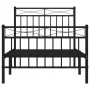Bettgestell mit Kopfteil und Fußteil aus schwarzem Metall 90x200 cm von , Betten und Lattenroste - Ref: Foro24-373702, Preis:...