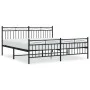 Black metal headboard and footboard bed frame 183x213 cm by , Beds and slatted bases - Ref: Foro24-373714, Price: 121,93 €, D...