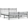 Estructura de cama cabecero y estribo metal negro 183x213 cm de , Camas y somieres - Ref: Foro24-373714, Precio: 123,70 €, De...