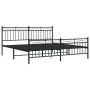 Black metal headboard and footboard bed frame 183x213 cm by , Beds and slatted bases - Ref: Foro24-373714, Price: 121,93 €, D...