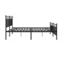 Black metal headboard and footboard bed frame 183x213 cm by , Beds and slatted bases - Ref: Foro24-373714, Price: 121,93 €, D...