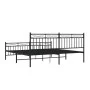 Black metal headboard and footboard bed frame 183x213 cm by , Beds and slatted bases - Ref: Foro24-373714, Price: 121,93 €, D...