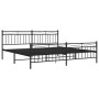 Black metal headboard and footboard bed frame 200x200 cm by , Beds and slatted bases - Ref: Foro24-373716, Price: 132,97 €, D...