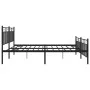 Bettgestell mit Kopf- und Fußteil aus schwarzem Metall, 200 x 200 cm von , Betten und Lattenroste - Ref: Foro24-373716, Preis...