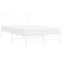 Metal bed frame with headboard and white footboard 120x200 cm by , Beds and slatted bases - Ref: Foro24-373756, Price: 94,05 ...