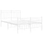 Metal bed frame with headboard and white footboard 120x200 cm by , Beds and slatted bases - Ref: Foro24-373756, Price: 94,05 ...