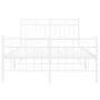 Metal bed frame with headboard and white footboard 120x200 cm by , Beds and slatted bases - Ref: Foro24-373756, Price: 94,05 ...