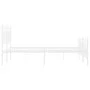Metal bed frame with headboard and white footboard 120x200 cm by , Beds and slatted bases - Ref: Foro24-373756, Price: 94,05 ...