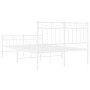 Metal bed frame with headboard and white footboard 120x200 cm by , Beds and slatted bases - Ref: Foro24-373756, Price: 95,32 ...