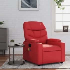 Sillón de masaje reclinable cuero sintético rojo de , Sillones - Ref: Foro24-372477, Precio: 201,74 €, Descuento: %