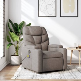 Sillón de masaje reclinable de tela gris taupé de , Sillones - Ref: Foro24-372461, Precio: 234,35 €, Descuento: %
