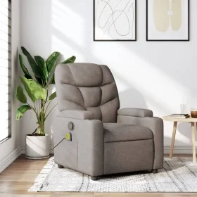 Taupe gray fabric reclining massage chair by , Armchairs - Ref: Foro24-372461, Price: 221,95 €, Discount: %